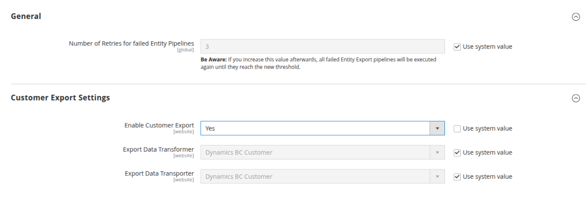 customer export