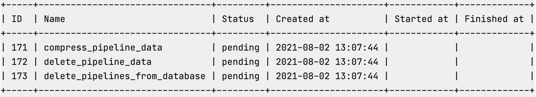 output pipeline details